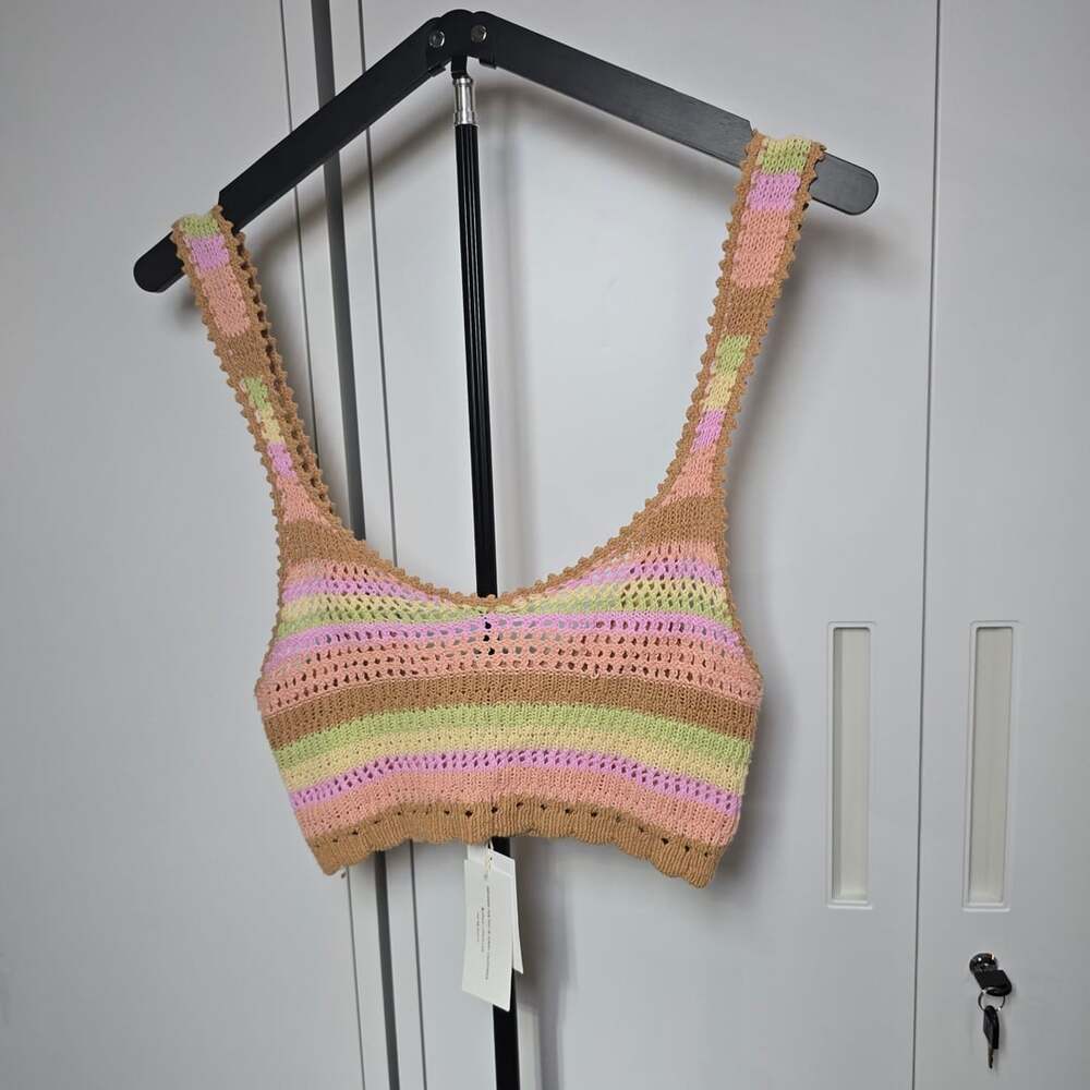 L*Space Buena Vista Bralette Multicolor Stripe Knit Top
